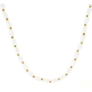 COLLANA CM 40+5 PERLA IN ACCIAIO