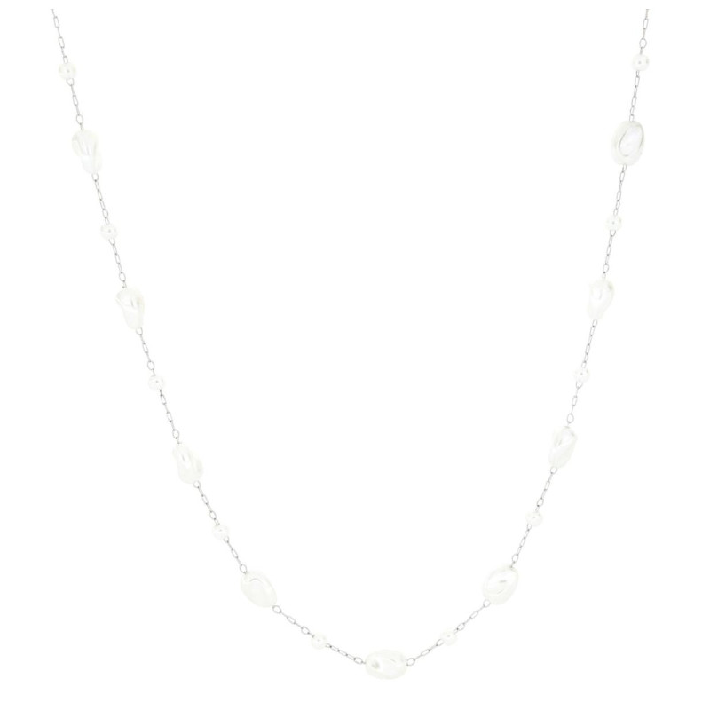 COLLANA CM 80+5 PERLA IN ACCIAIO