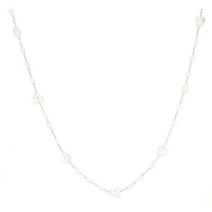 COLLANA CM 80+5 PERLA MM 8 IN ACCIAIO