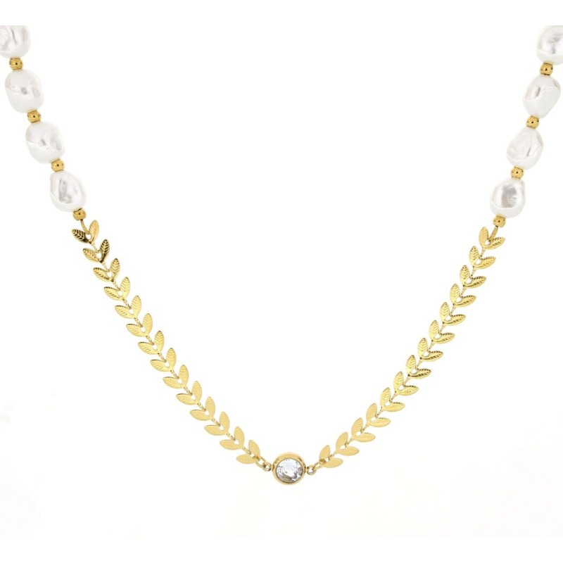 COLLANA CM 40+5 PERLA IN ACCIAIO