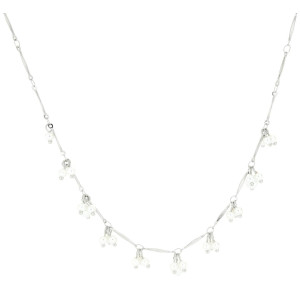 COLLANA CM 38+5 PERLA IN ACCIAIO