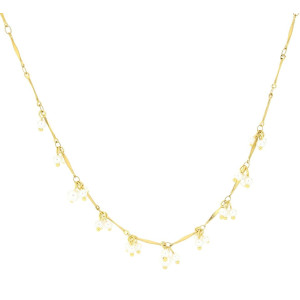 COLLANA CM 38+5 PERLA IN ACCIAIO