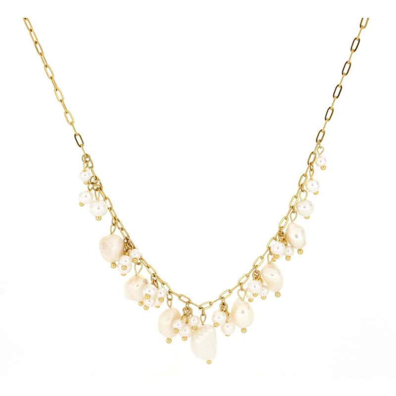 COLLANA CM 40+5 PERLA IN ACCIAIO