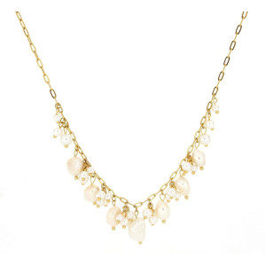 COLLANA CM 40+5 PERLA IN ACCIAIO