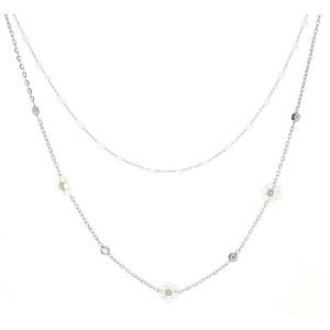 COLLANA CM 36+5 PERLA IN ACCIAIO