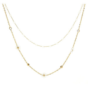 COLLANA CM 36+5 PERLA IN ACCIAIO