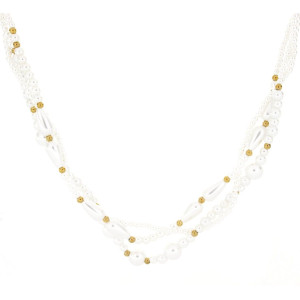 COLLANA CM 40+5 PERLA IN ACCIAIO