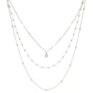 COLLANA CM 76+5 PERLA IN ACCIAIO