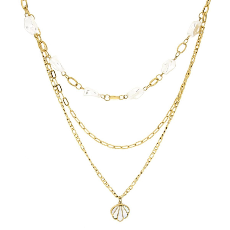 COLLANA CM 40+5 PERLA IN ACCIAIO