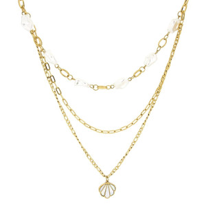 COLLANA CM 40+5 PERLA IN ACCIAIO