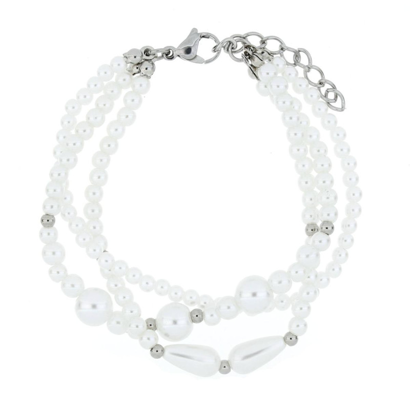 BRACCIALE CM 17+3 PERLA IN ACCIAIO