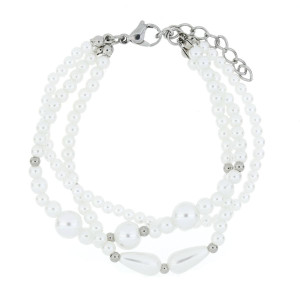 BRACCIALE CM 17+3 PERLA IN ACCIAIO