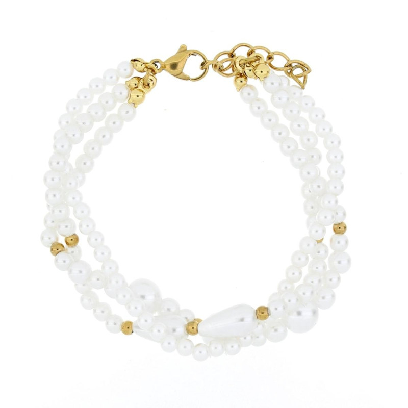 BRACCIALE CM 17+3 PERLA IN ACCIAIO