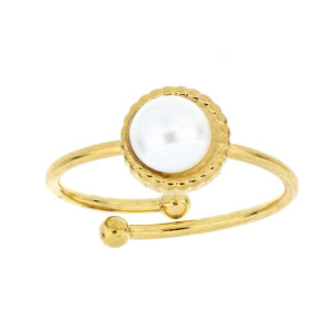 ANELLO PERLA MM 5 IN ACCIAIO