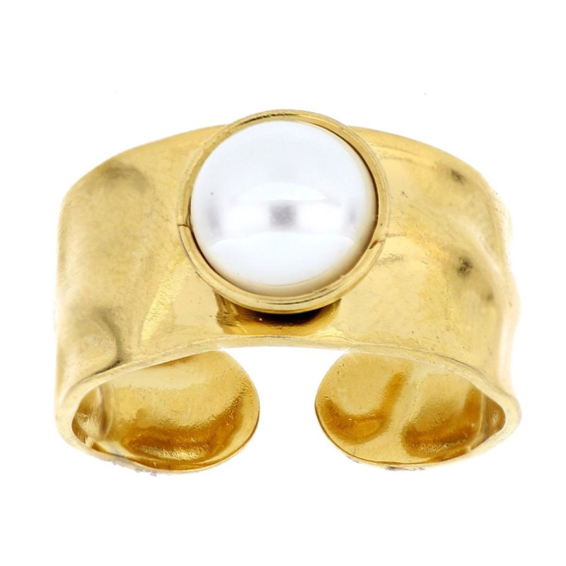 ANELLO PERLA MM 9 IN ACCIAIO