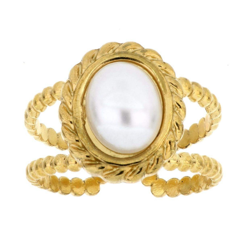 ANELLO PERLA MM 15 IN ACCIAIO