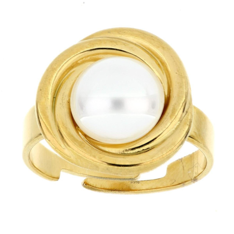 ANELLO PERLA MM 10 IN ACCIAIO