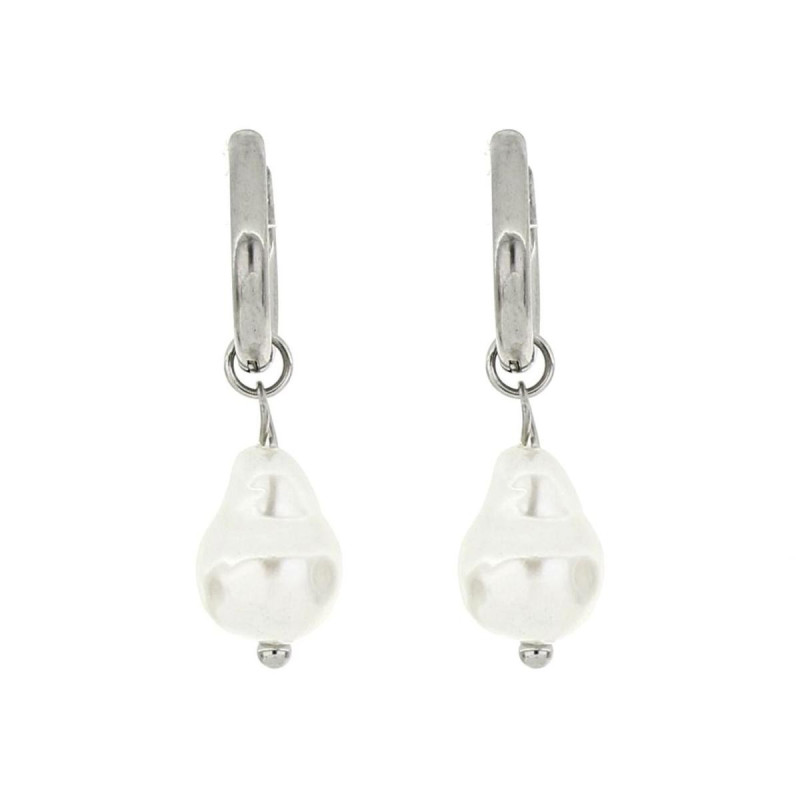 ORECCHINI PERLA MM 11 IN ACCIAIO