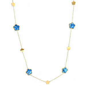 COLLANA CM 88+5 CALLIOPE IN ACCIAIO FIORE MM 15