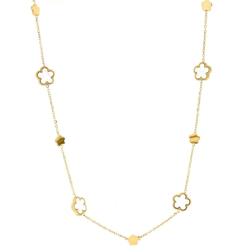 COLLANA CM 88+5 CALLIOPE IN ACCIAIO FIORE MM 15