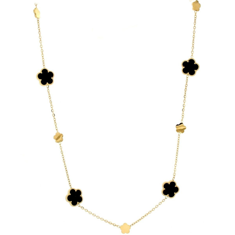 COLLANA CM 88+5 CALLIOPE IN ACCIAIO FIORE MM 15