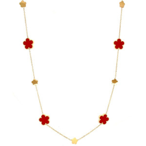 COLLANA CM 88+5 CALLIOPE IN ACCIAIO FIORE MM 15