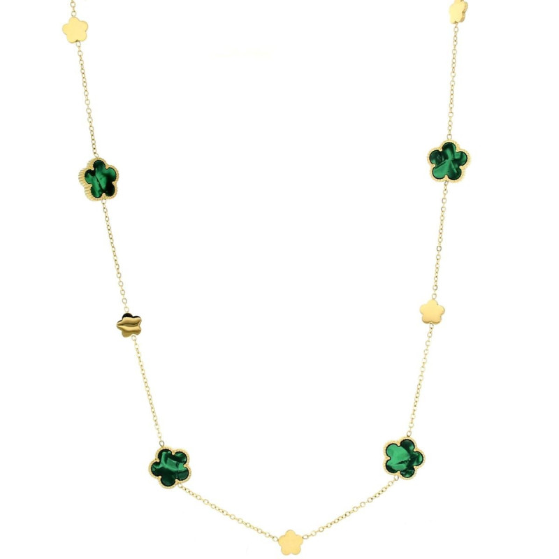 COLLANA CM 88+5 CALLIOPE IN ACCIAIO FIORE MM 15