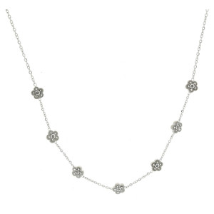 COLLANA CM 39+5 CALLIOPE IN ACCIAIO FIORE MM 7