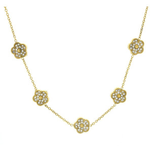 COLLANA CM 40+5 CALLIOPE IN ACCIAIO FIORE MM 13