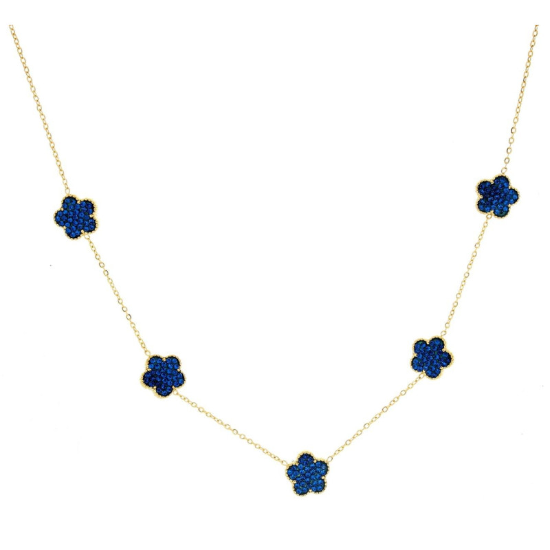 COLLANA CM 42+5 CALLIOPE IN ACCIAIO FIORE MM 10