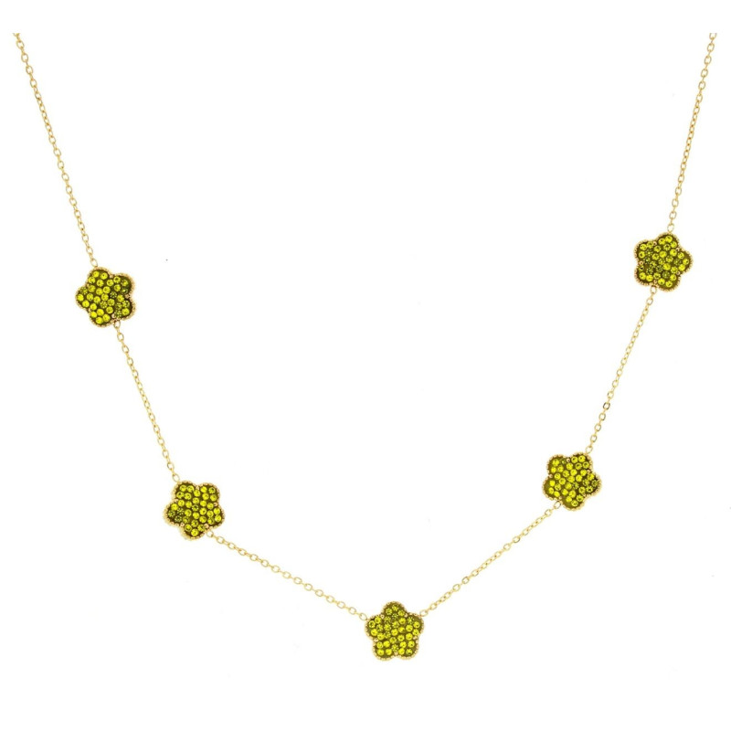 COLLANA CM 42+5 CALLIOPE IN ACCIAIO FIORE MM 10