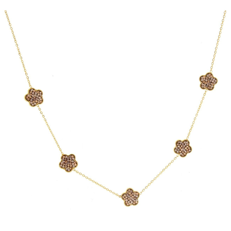 COLLANA CM 42+5 CALLIOPE IN ACCIAIO FIORE MM 10