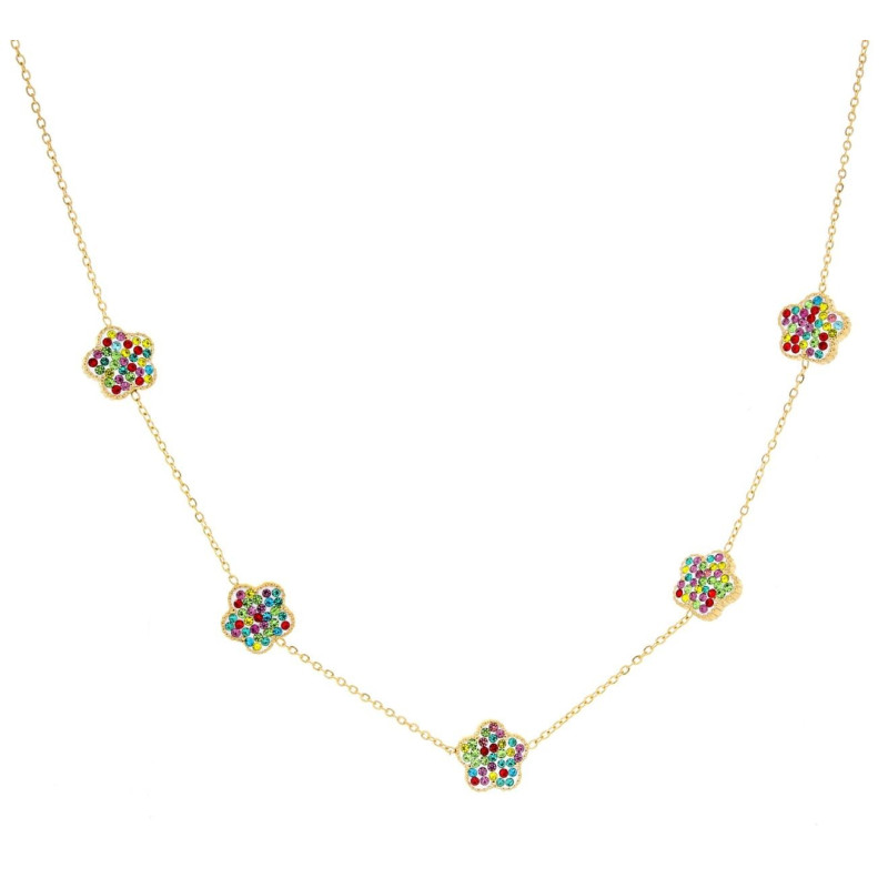 COLLANA CM 42+5 CALLIOPE IN ACCIAIO FIORE MM 10