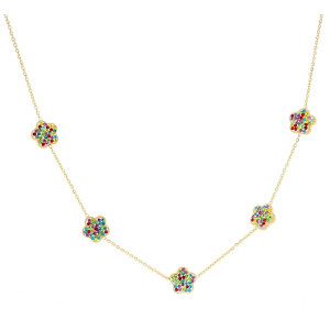 COLLANA CM 42+5 CALLIOPE IN ACCIAIO FIORE MM 10