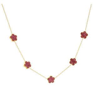 COLLANA CM 42+5 CALLIOPE IN ACCIAIO FIORE MM 10