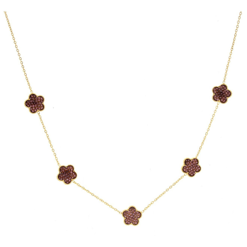 COLLANA CM 42+5 CALLIOPE IN ACCIAIO FIORE MM 10