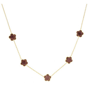 COLLANA CM 42+5 CALLIOPE IN ACCIAIO FIORE MM 10