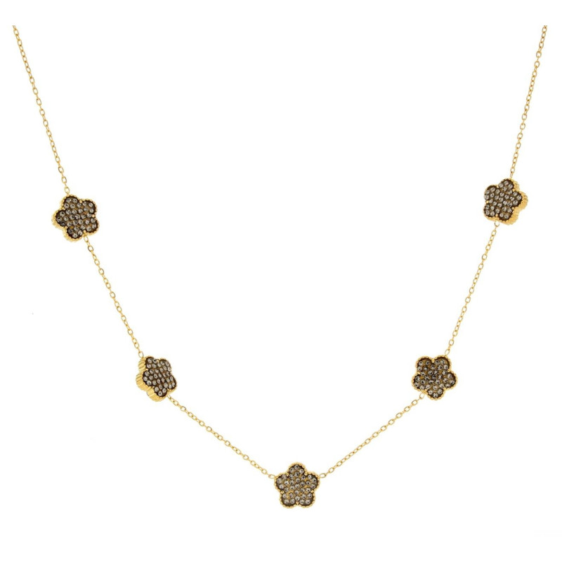 COLLANA CM 42+5 CALLIOPE IN ACCIAIO FIORE MM 10