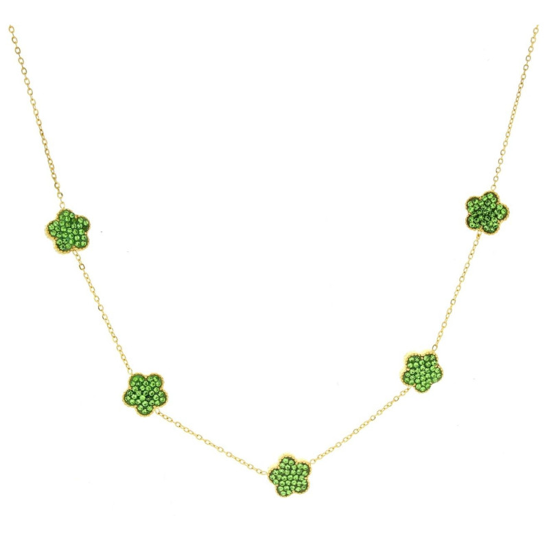 COLLANA CM 42+5 CALLIOPE IN ACCIAIO FIORE MM 10