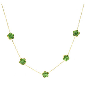 COLLANA CM 42+5 CALLIOPE IN ACCIAIO FIORE MM 10