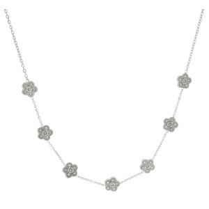 COLLANA CM 39+5 CALLIOPE IN ACCIAIO FIORE MM 7