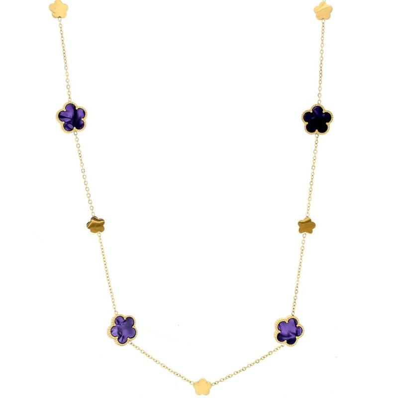 COLLANA CM 88+5 CALLIOPE IN ACCIAIO FIORE MM 15