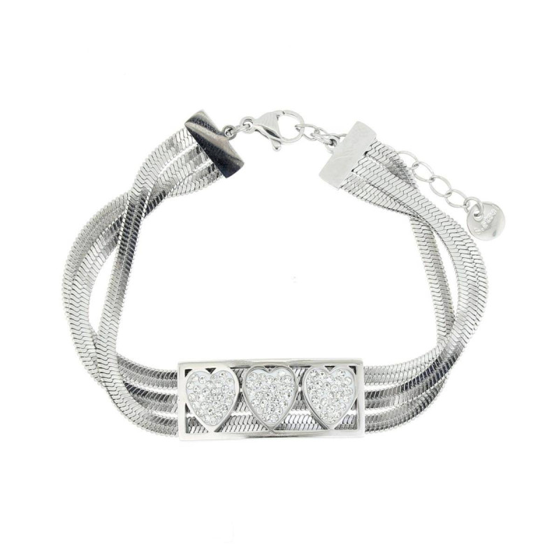 BRACCIALE CM 16+3 SNAKE IN ACCIAIO TARGA MM 12