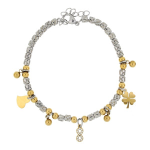 BRACCIALE CM 17+4 TYCHE IN ACCIAIO