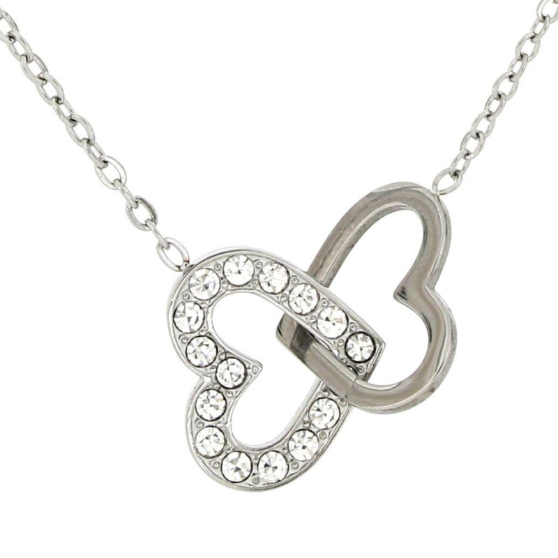 COLLANA "ADANA" CM 39+5 CON ZIRCONI IN ACCIAIO CUORE
