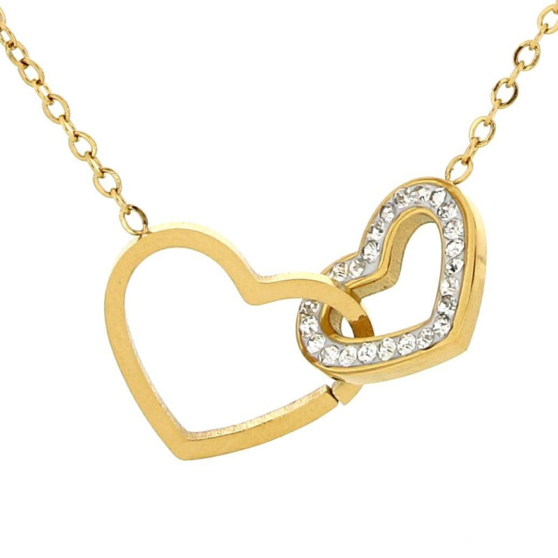 COLLANA "ADANA" CM 38+5 CON ZIRCONI IN ACCIAIO CUORE