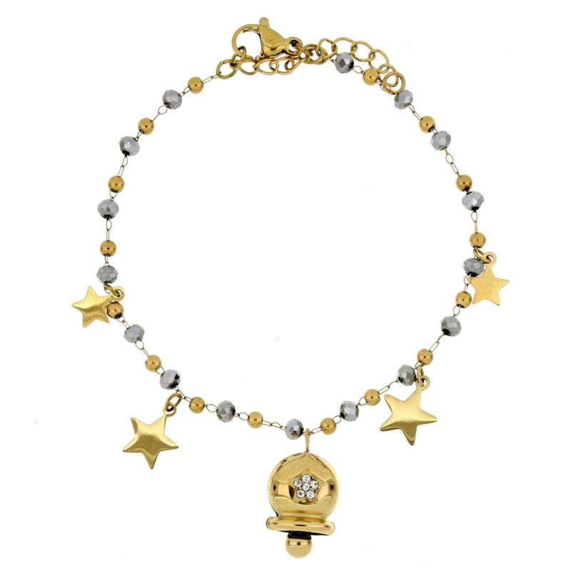 BRACCIALE CM 16+3 BELLS IN ACCIAIO MM 12