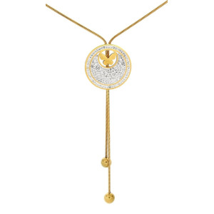 COLLANA IRIDE CON SALISCENDI CM 70 IN ACCIAIO MM 32