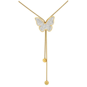COLLANA IRIDE CON SALISCENDI CM 70 IN ACCIAIO MM 26