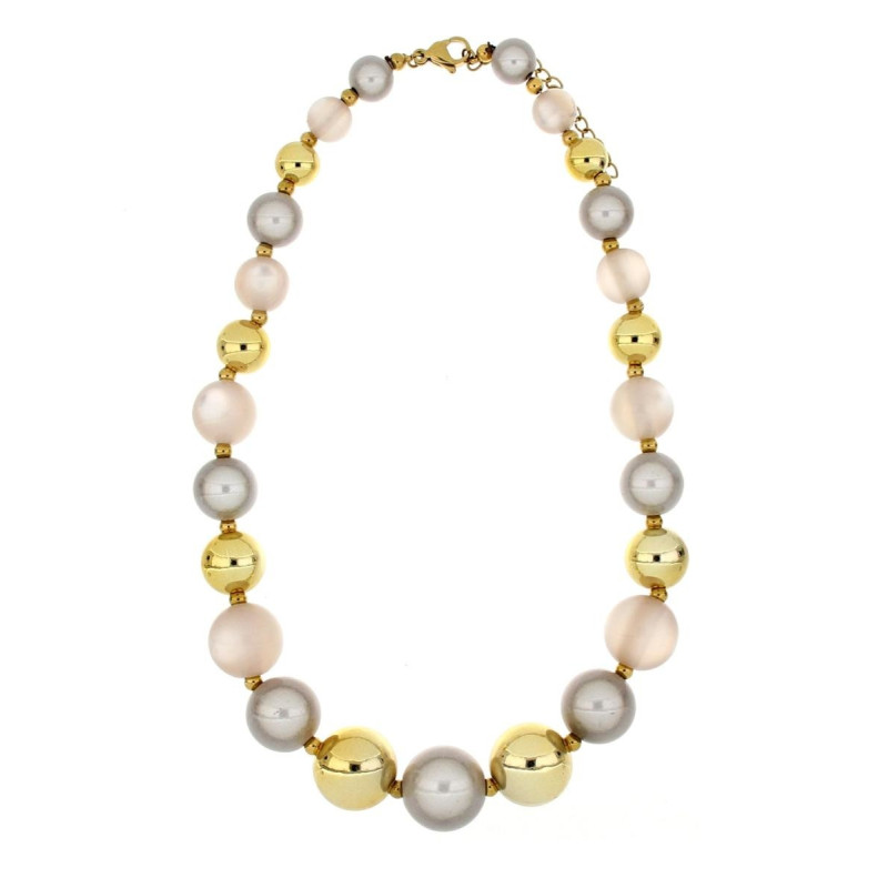 COLLANA FLORA CM 41+5  IN ACCIAIO
